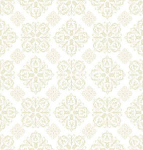 Floral wallpaper beige tile by Jim R. Randall