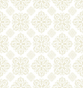 Floral wallpaper beige tile by Jim R. Randall